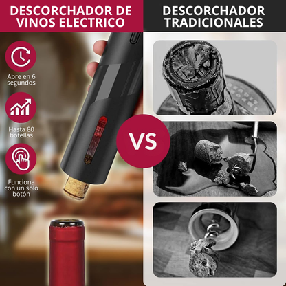 Descorchador Eléctrico Premium de Vino 4 en 1